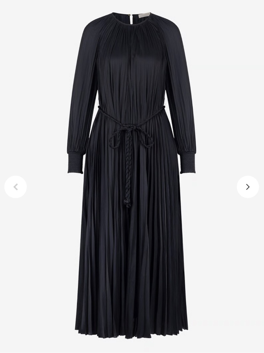 Ulla Johnson Black Pleated Maxi Dress with Braided Tie